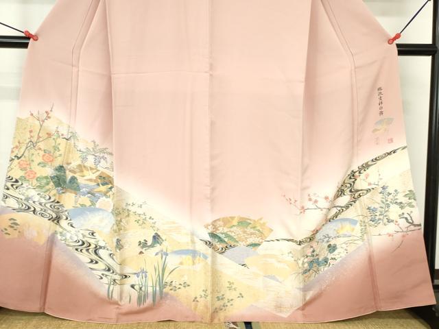 平和屋着物●豪華色留袖 作家物 風景飛鶴花文 琳派吉祥の舞 寿光織 暈し染め 金銀糸 さが美扱い 正絹 逸品 DABH0384op