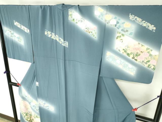 平和屋着物●訪問着 友禅 作家物 乱菊 草花 暈し染め 正絹 逸品 未使用 DABH0397op