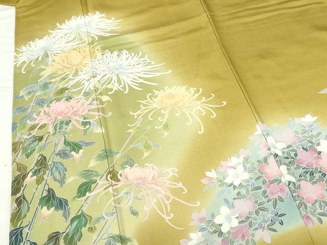 平和屋着物●訪問着 友禅 作家物 乱菊 草花 暈し染め 正絹 逸品 未使用 DABH0398op
