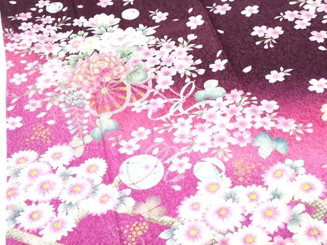 平和屋着物●豪華振袖 駒刺繍 乱菊 牡丹 舞桜 花車 暈し染め 金彩 正絹 逸品 DABH0399op