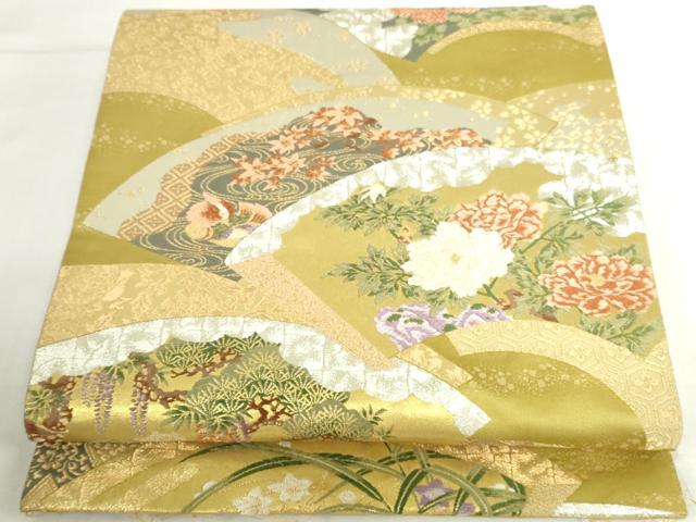 平和屋本店▼六通柄袋帯 唐織 琳派吉祥文 本金 正絹 逸品 DABH0434op