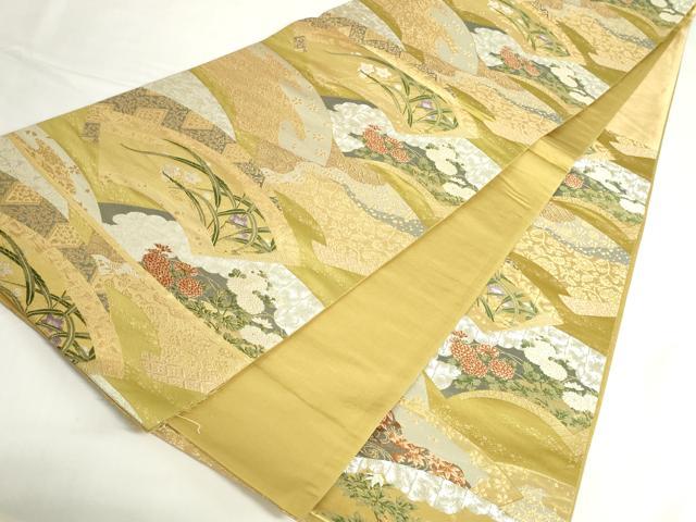 平和屋本店▼六通柄袋帯 唐織 琳派吉祥文 本金 正絹 逸品 DABH0434op