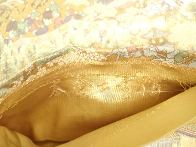 平和屋本店▼六通柄袋帯 人物風景文 本金二重箔 正絹 逸品 DABH0444op