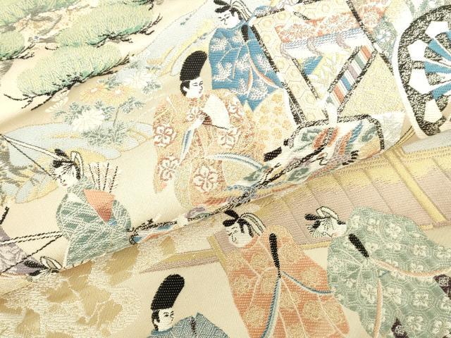 平和屋本店▼六通柄袋帯 春秋鎌倉 純金箔 正絹 逸品 DABH0448op