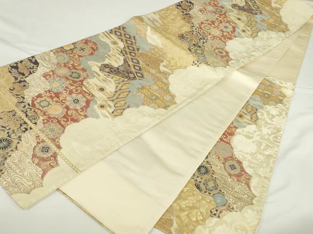 平和屋本店▼六通柄袋帯 京蒔絵 本金箔 正絹 逸品 DABH0460op