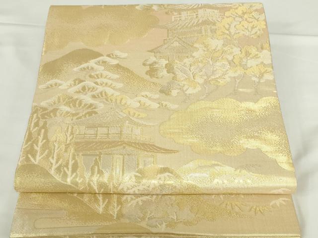 平和屋本店▼佐賀錦 六通柄袋帯 都の四季 貮拾四金九百錦 正絹 逸品 DABH0462op