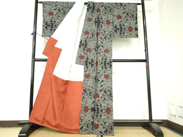 平和屋着物■本場大島紬 7マルキ 草花 正絹 逸品 DABH0467op