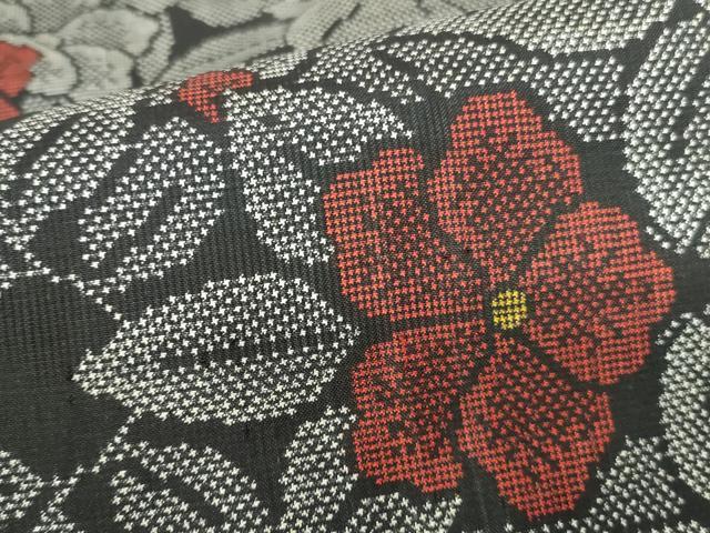 平和屋着物■本場大島紬 7マルキ 草花 正絹 逸品 DABH0467op