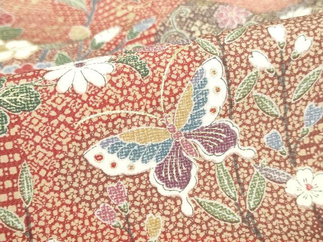 平和屋着物■上質な小紋 舞蝶花文 金彩 正絹 逸品 DABH0468op