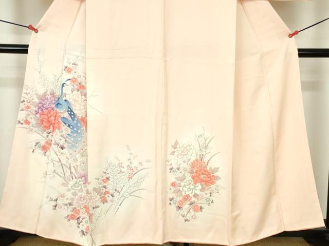 平和屋着物■訪問着 孔雀牡丹文 暈し染め 正絹 逸品 DABH0472op