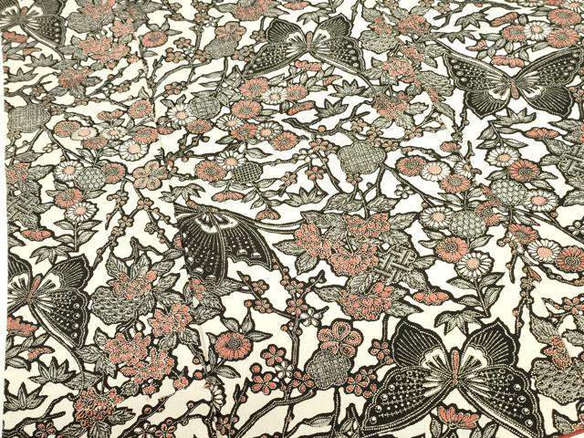 平和屋着物■上質な小紋 舞蝶花文 正絹 逸品 DABH0475op