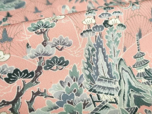 平和屋着物■上質な小紋 風景花文 正絹 逸品 未使用 DABH0482op
