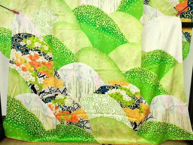 平和屋着物■豪華振袖 駒刺繍 流水花文 金彩 正絹 逸品 DABH0485op