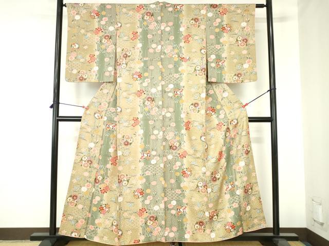平和屋着物■上質な小紋 花間道 暈し染め 金彩 正絹 逸品 DABH0489op
