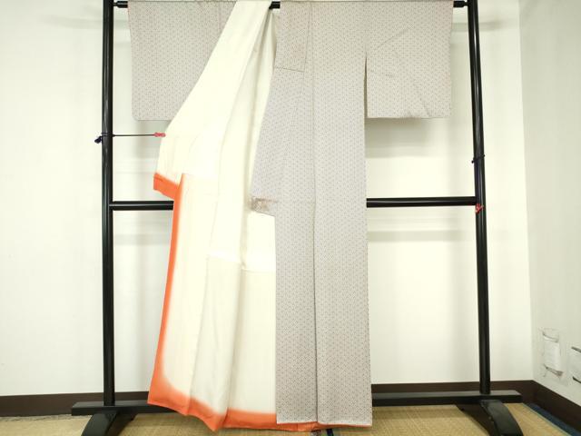 平和屋着物■上質な小紋 紗綾形文様 正絹 逸品 DABH0490op