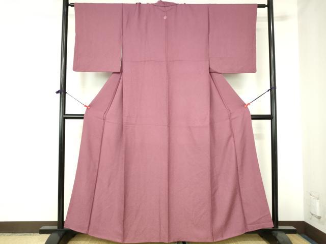 平和屋着物■上質な色無地 霞地紋 京紫色 正絹 逸品 DABH0497op