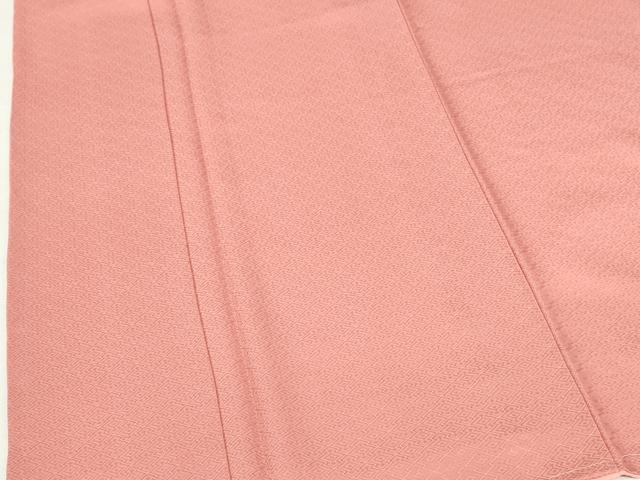 平和屋着物■上質な色無地 松皮菱地紋 甚三紅色 正絹 逸品 DABH0506op
