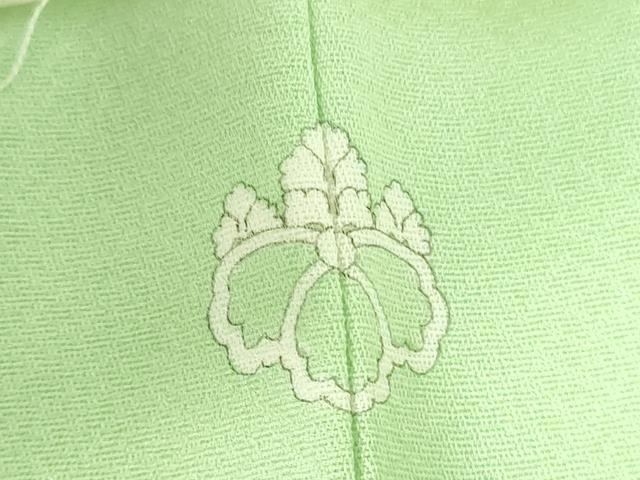 平和屋着物■豪華色留袖 牡丹 流水花地紋 若緑色 正絹 逸品 DABH0508op