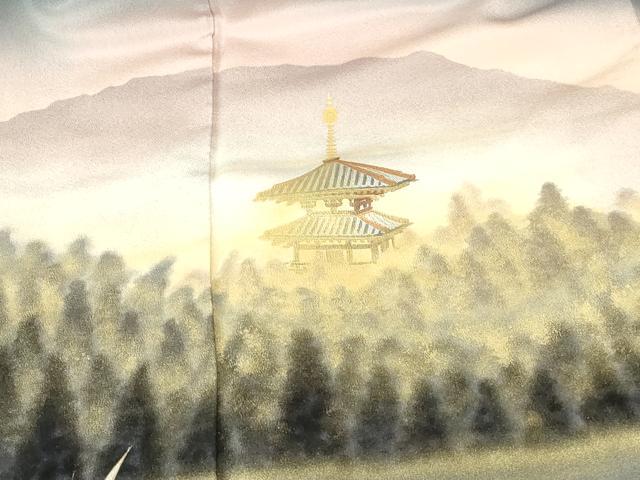 平和屋着物▼豪華黒留袖 泰常 金閣寺 暈し染め 金彩 正絹 逸品 DABH0525op