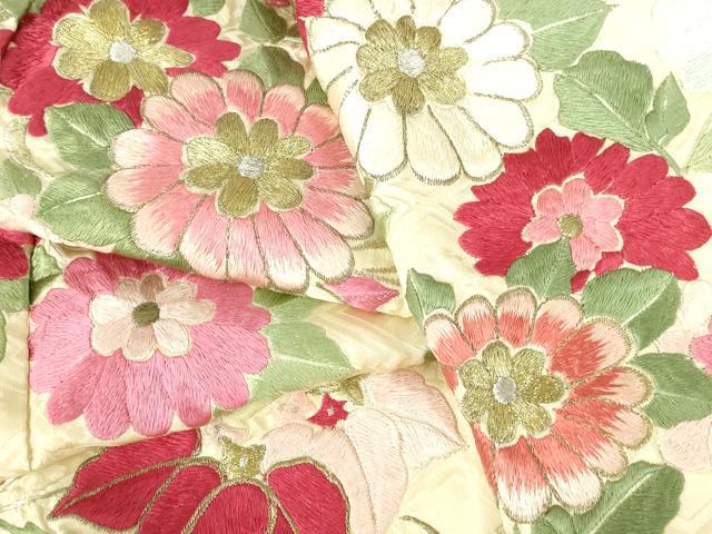 平和屋着物▼豪華振袖 総刺繍 流水菊文 金糸 正絹 逸品 DABH0532op