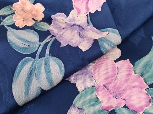 平和屋着物●上質な小紋 地紋起こし 草花 ロング丈 正絹 逸品 未使用 DABH0533op