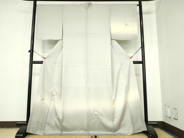 平和屋着物●訪問着 総刺繍 草花 暈し染め ロング丈 正絹 逸品 DABH0547op