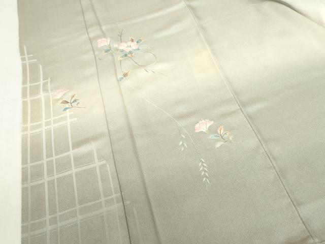 平和屋着物●訪問着 総刺繍 草花 暈し染め ロング丈 正絹 逸品 DABH0547op