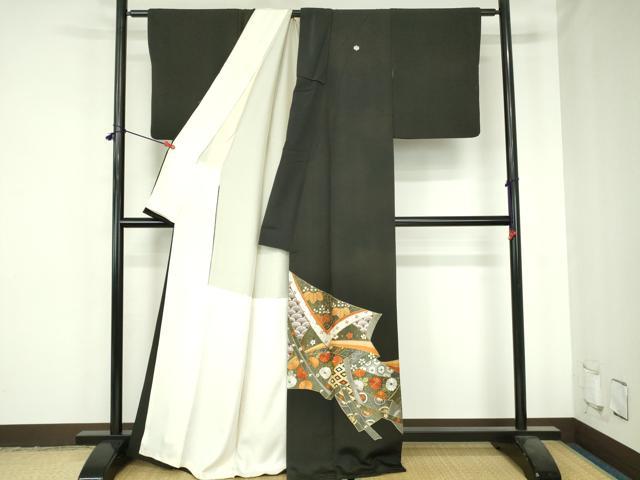 平和屋着物▼豪華黒留袖 総刺繍 花熨斗文 金糸 正絹 逸品 DABH0549op