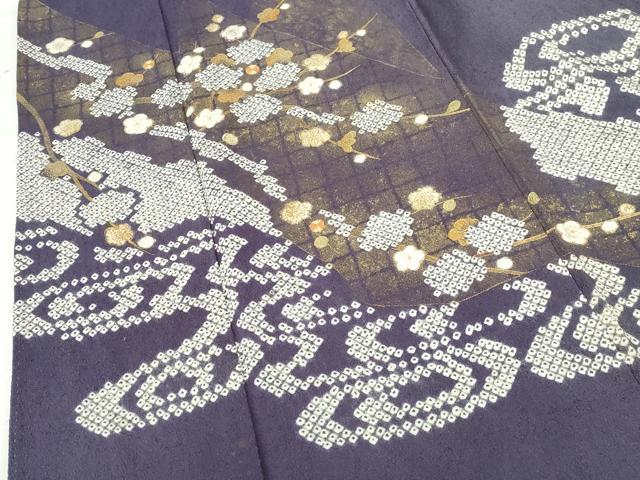 平和屋着物▼訪問着 駒刺繍 絞り 枝梅 流水文 金彩 三越扱い 正絹 逸品 DABH0551op