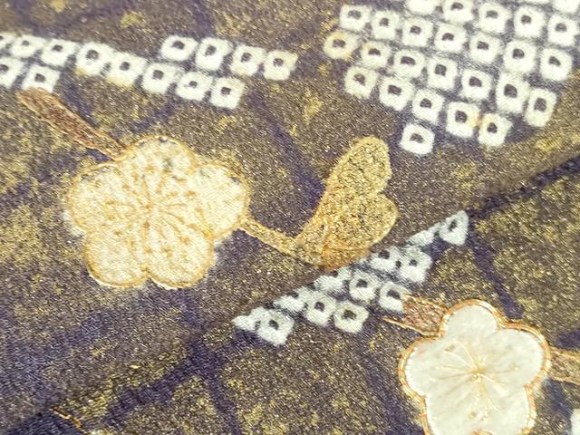 平和屋着物▼訪問着 駒刺繍 絞り 枝梅 流水文 金彩 三越扱い 正絹 逸品 DABH0551op