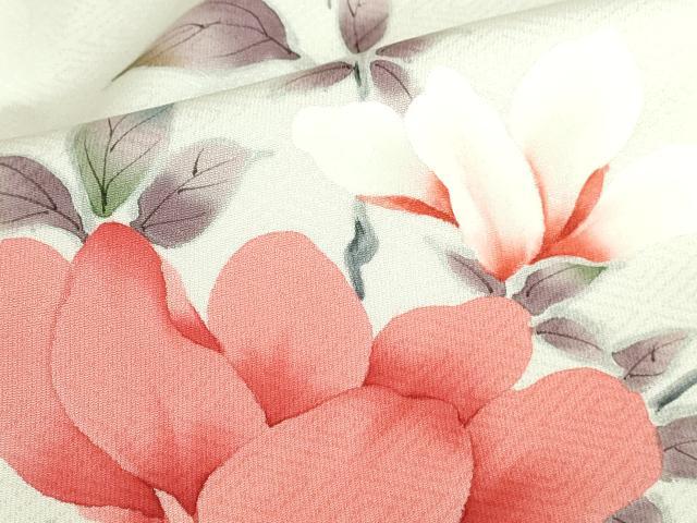平和屋着物▼訪問着 手描き 草花 正絹 逸品 DABH0558op
