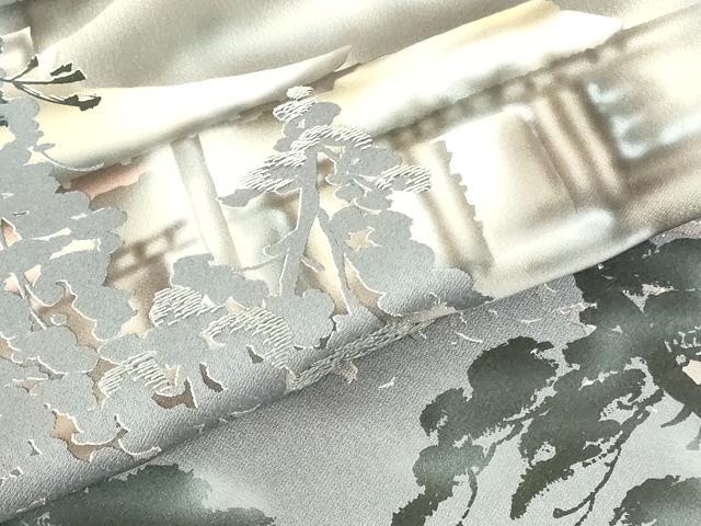 平和屋着物▼訪問着 刺繍 風景文 シルエット 暈し染め 正絹 逸品 DABH0559op