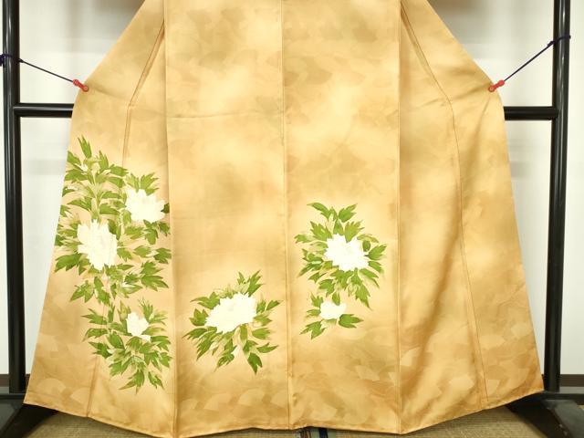 平和屋着物▼訪問着 牡丹 ろうけつ染め 暈し染め 正絹 逸品 DABH0561op
