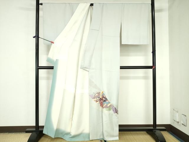 平和屋着物▼訪問着 総刺繍 平安人物花文 正絹 逸品 DABH0566op