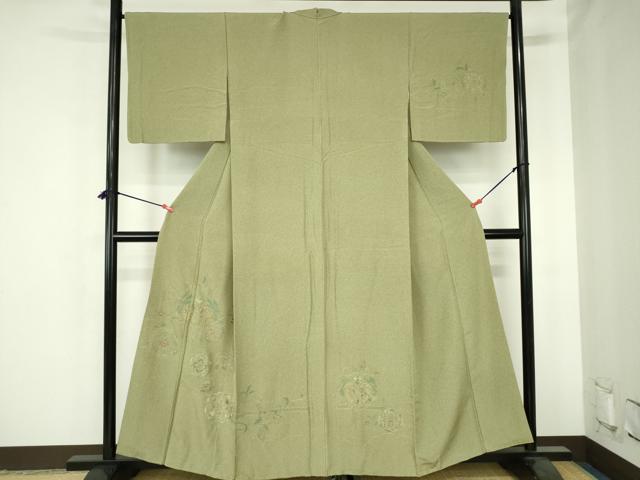 平和屋着物▼中国三大刺繍 スワトウ刺繍 汕頭刺繍 総刺繍 訪問着 正倉院鳳凰花文 正絹 逸品 DABH0568op