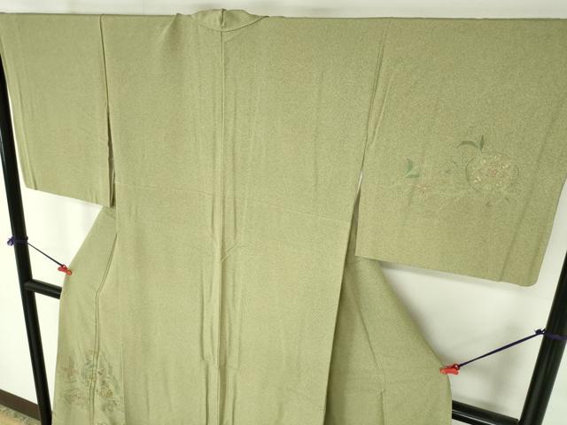 平和屋着物▼中国三大刺繍 スワトウ刺繍 汕頭刺繍 総刺繍 訪問着 正倉院鳳凰花文 正絹 逸品 DABH0568op
