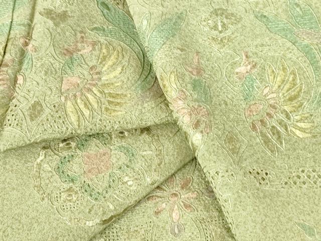 平和屋着物▼中国三大刺繍 スワトウ刺繍 汕頭刺繍 総刺繍 訪問着 正倉院鳳凰花文 正絹 逸品 DABH0568op
