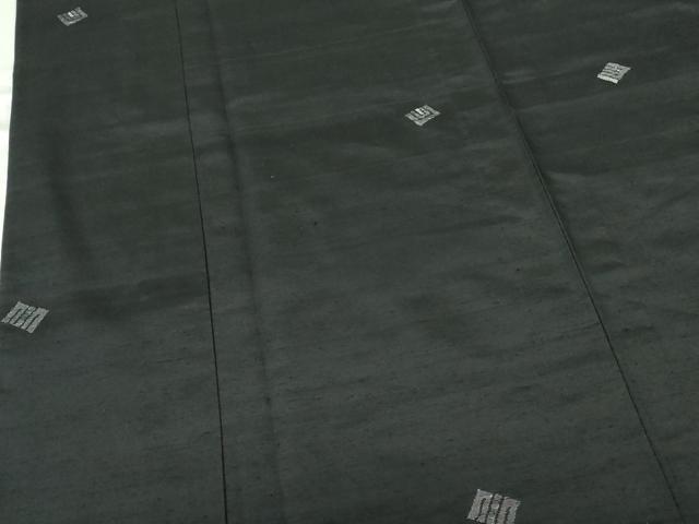 平和屋着物▽上質な紬 単衣 源氏香 黒地 正絹 逸品 DABH0572op