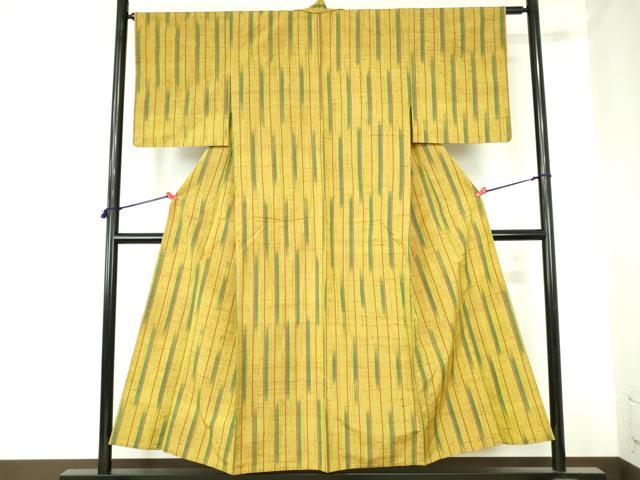 平和屋着物▽上質な紬 単衣 間道 正絹 逸品 DABH0575op