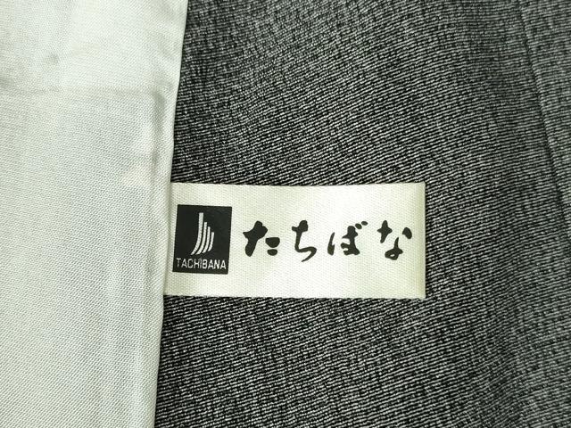 平和屋着物▽上質な小紋 単衣 舞花 松葉文 黒地 正絹 逸品 DABH0576op