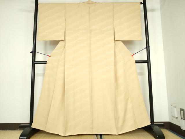 平和屋着物●上質な色無地 流水地紋 蜂蜜色 鈴乃屋扱い 正絹 逸品 DABH0582op