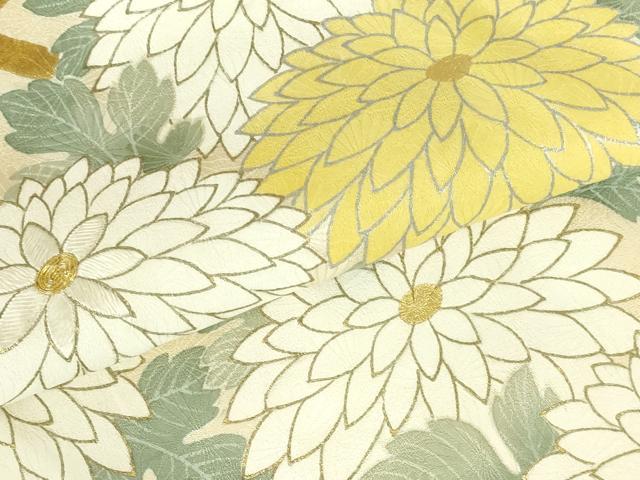 平和屋着物●訪問着 駒刺繍 菊 金彩 正絹 逸品 DABH0583op