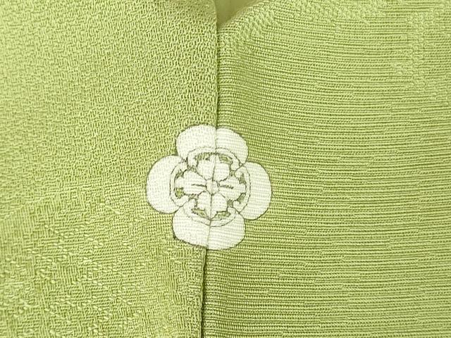 平和屋着物●上質な色無地 雲取風景地紋 若菜色 正絹 逸品 DABH0598op