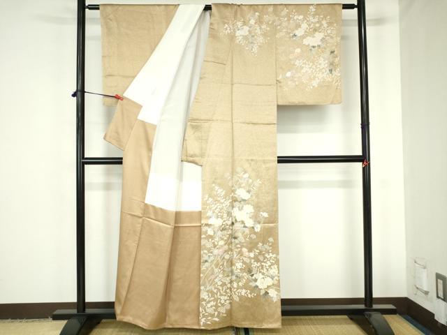 平和屋着物●訪問着 草花 金銀彩 正絹 逸品 DABH0604op