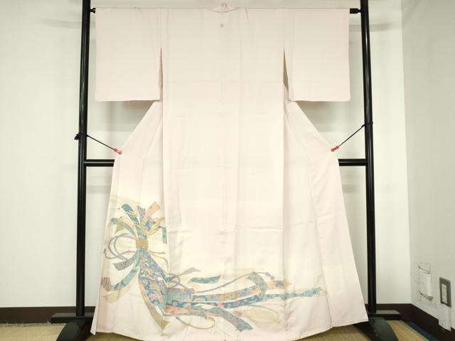 平和屋着物●豪華色留袖 寿光織 束ね熨斗花鳥文 暈し染め 金糸 正絹 逸品 DABH0611op