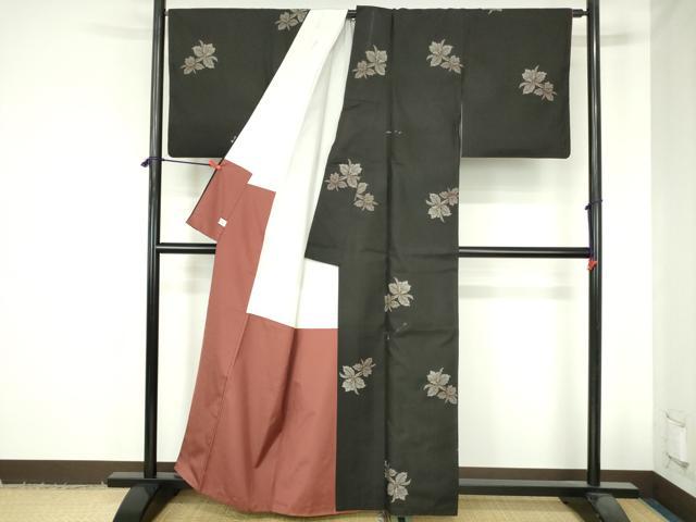 平和屋着物▽本場大島紬 単衣 9マルキ 地空き 舞花 正絹 逸品 DABH0621op