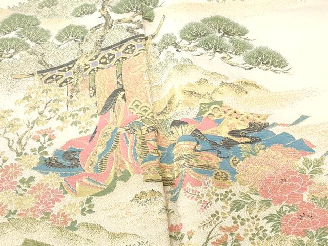 平和屋着物●豪華色留袖 寿光織 人物風景文 佳日の宴 暈し染め 金糸 さが美扱い 正絹 逸品 DABH0623op