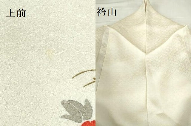 平和屋着物▽訪問着 単衣 草花 金彩 正絹 逸品 DABH0627op