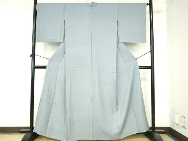 平和屋着物▽上質な色無地 単衣 菊尽くし地紋 秘色色 正絹 逸品 DABH0629op