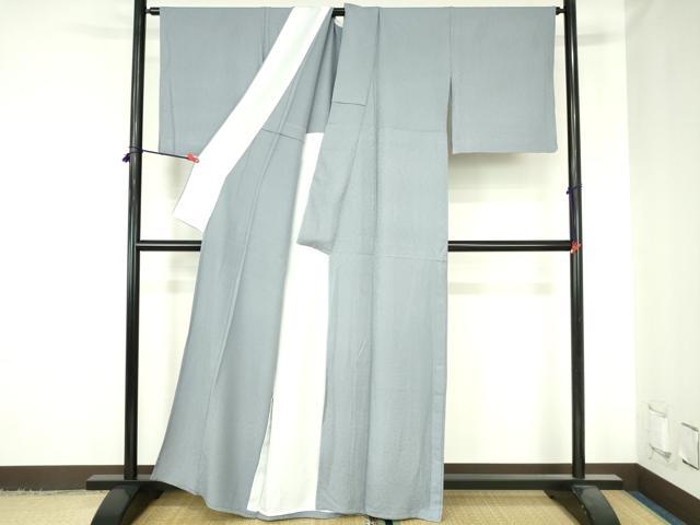 平和屋着物▽上質な色無地 単衣 菊尽くし地紋 秘色色 正絹 逸品 DABH0629op